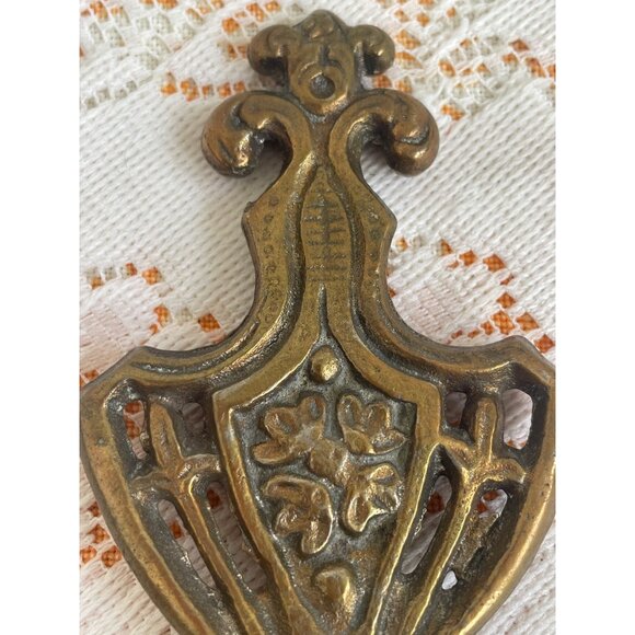 Vintage 1930s Cast Iron Gold Gilt Floral Ornate Large Lamp Finial 5.25x2.25 - Picture 5 of 9